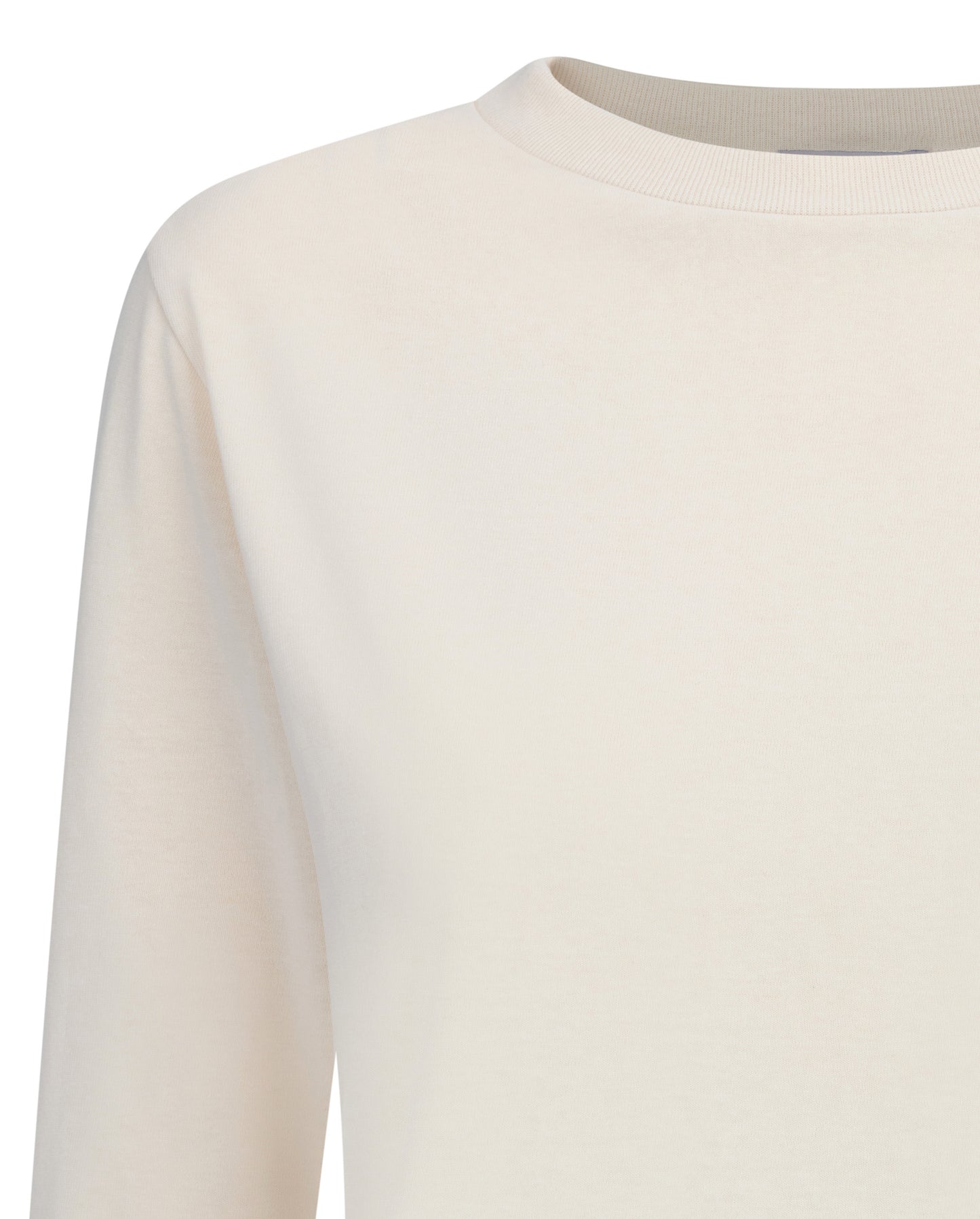 [Sample Sale] Long-sleeved cotton tee in classic beige oatmeal mix