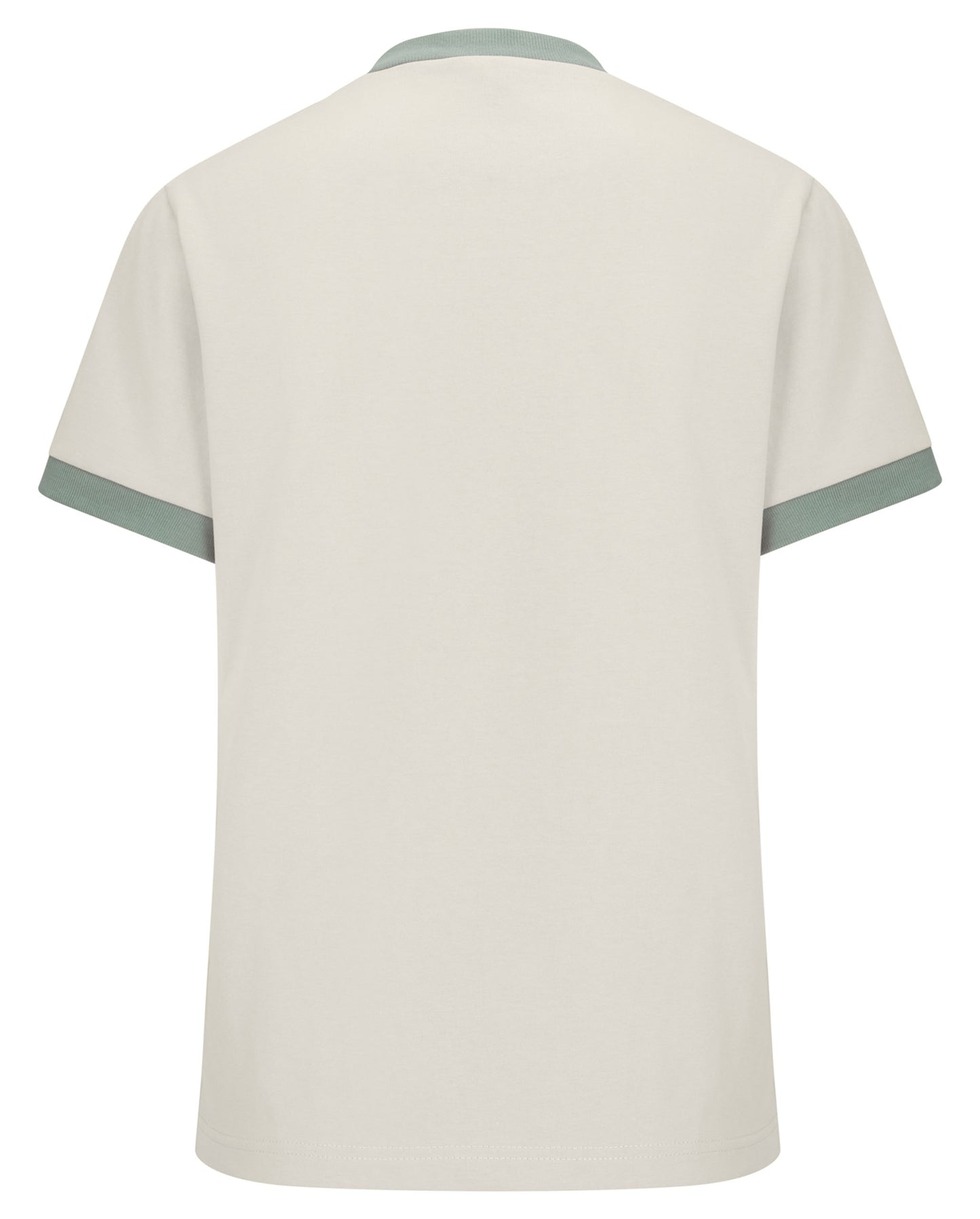 [Sample Sale] Short-sleeved cotton tee in classic beige oatmeal mix with mint green