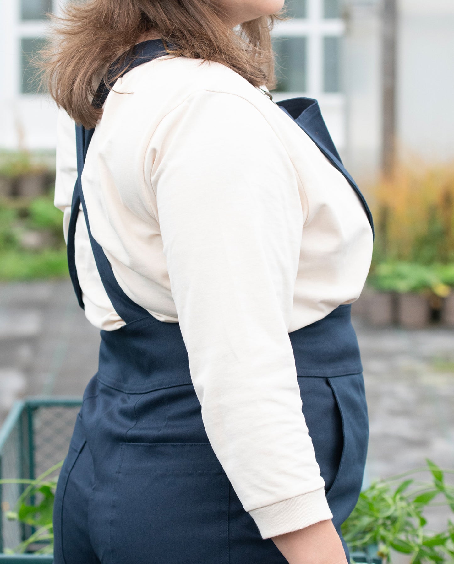 [Sample Sale] Long-sleeved cotton tee in classic beige oatmeal mix