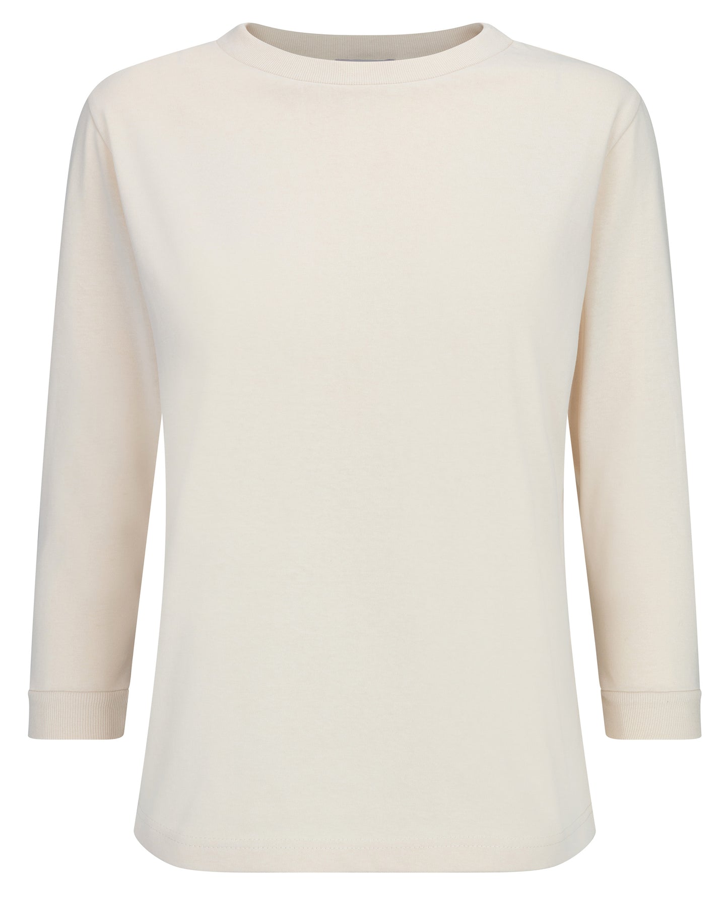 [Sample Sale] Long-sleeved cotton tee in classic beige oatmeal mix